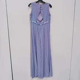 Jessica McClintock Women's Blue Sleeveless Open Back Maxi Dress Size 12 alternative image
