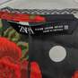 Zara Black Polka Dot & Rose Patterned Deep V Neck Top WM Size XS NWT image number 3