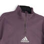 Womens Purple Mock Neck Long Sleeve Quarter Zip Jacket Size M 12-14 image number 3