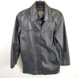 Brandon Thomas Men Black Leather Jacket M