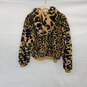 Jordan Leopard Patterned Faux Fur Full Zip Hooded Jacket WM Size XS image number 1