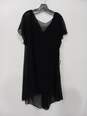 Adrianna Papell Women's Black Chiffon Overlay Draped Dress Size L with Tags image number 1
