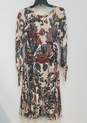 Womens Multicolor Floral Scoop Neck Long Sleeve Fit & Flare Dress Size 10 image number 2