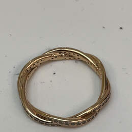 Designer Pandora Gold-Tone Cubic Zirconia Sparkling Twisted Lines Band Ring alternative image