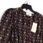 NWT Womens Multicolor Tracy Printed Puff Sleeve Front Button Mini Dress image number 3