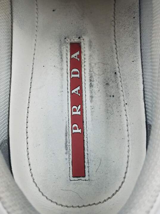 Authentic Prada White Low Sneakers M 9.5 image number 8