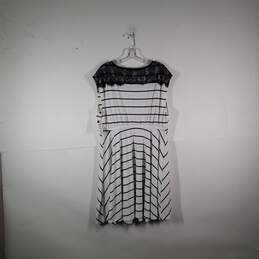 Womens Striped Round Neck Sleeveless Elastic Waist Lace Dress Size 2 alternative image