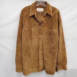 Pronto-Uomo MN's Tan Leather Suede Button Shirt Jacket Size MM