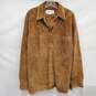 Pronto-Uomo MN's Tan Leather Suede Button Shirt Jacket Size MM image number 1