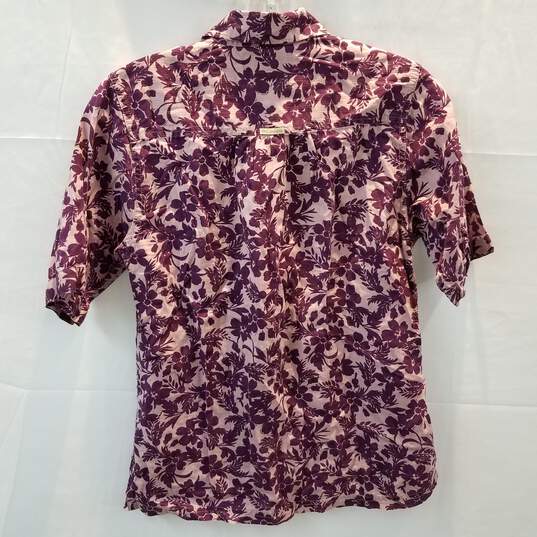 Columbia Floral Short Sleeve Button Down Top Women's Size XS image number 2