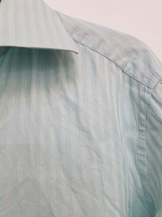 Boss Men's Aqua Blue Long Sleeve Polo Shirt Size 15.5 (32/33) image number 4