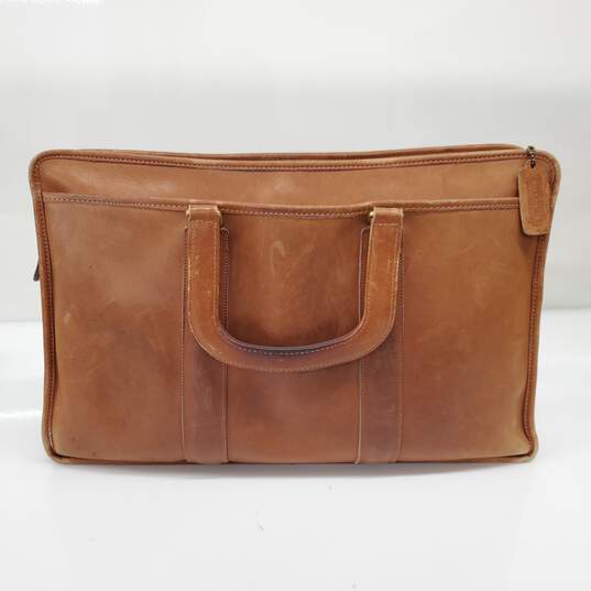 Vintage Coach Leatherware Brown Leather Zip Top Briefcase image number 1