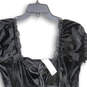 NWT Womens Black Lily Velvet Short Puff Sleeve Tiered One-Piece Romper Sz L image number 3