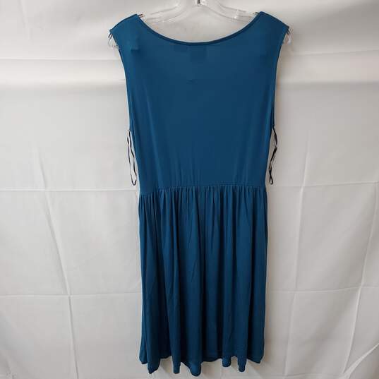 Women's Teal Anthropologie Girls From Savoy Off the Shoulder Midi Dress Size L image number 5