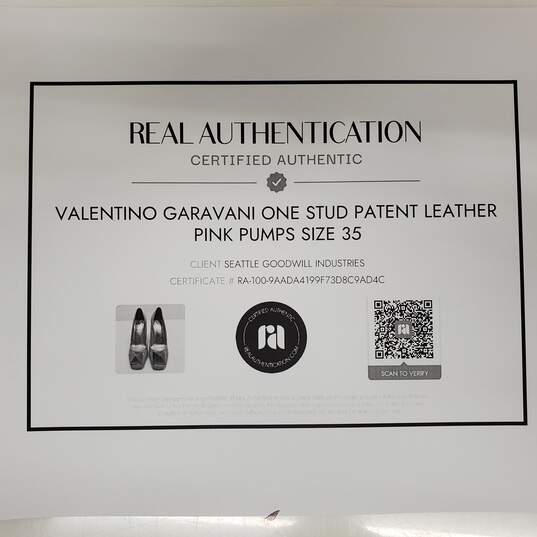 Valentino Garavani One Stud Pink Patent Leather Pumps Womne's Size 5 image number 8