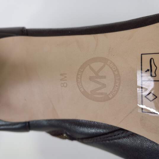 Michael Kors Women's Brown Leather Side Zip Buckle Accent High Heel Booties Size 8M image number 5