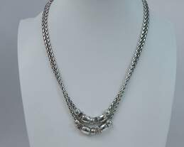 Brighton Silver Tone Wheat Chain Scrolled Charm Pendant Necklaces