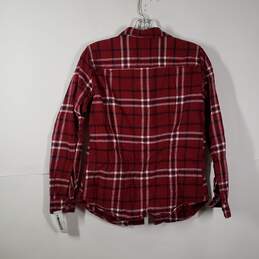 Womens Plaid Collared Long Sleeve Chest Pockets Button-Up Shirt Size Small alternative image