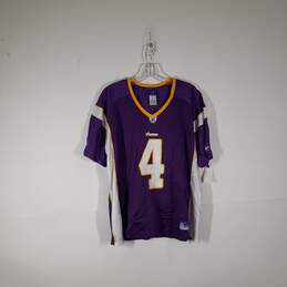 Mens Minnesota Vikings Brett Favre NFL V-Neck Short Sleeve Pullover Jersey Size 2XL