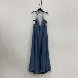 NWT Womens Blue Sleeveless Halter Neck Lace Back Zip A-Line Dress Size 22 alternative image