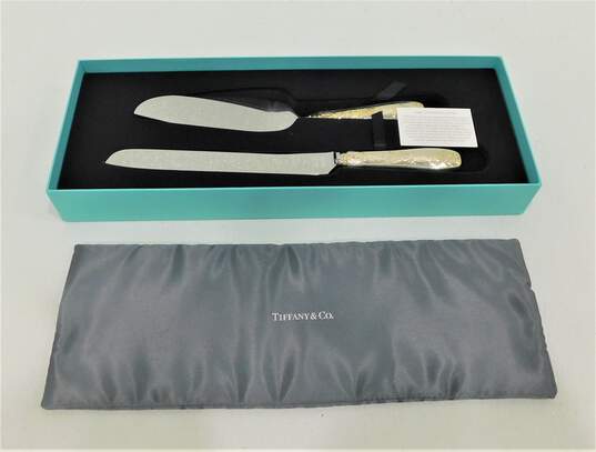 Tiffany & Co. Jardin Sterling Silver Cake Knife and Server w/ Original Box image number 2