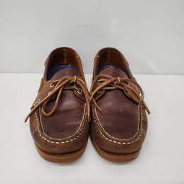 G.H Bass & Co. WM's Leather Brown Flats Size 9.5