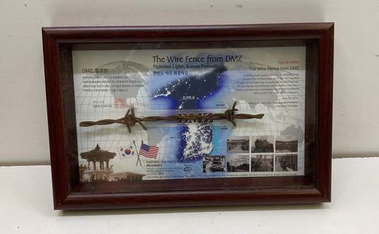 Framed Korean War Artifact -The Wire Fence From DMZ image number 1