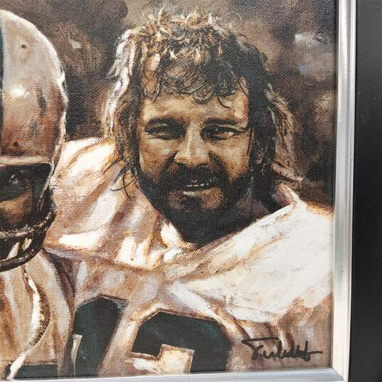 Signed Framed Canvas Art of Oakland Raiders Hall of Famers Fred Biletnikoff & Ken Stabler by Scott Medlock image number 6