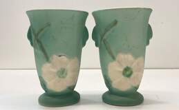 Weller Pottery Vintage Pair of Dog Wood Art Deco Ceramic Art Vase