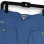 Mens Blue Flat Front Slash Pocket Low Rise Fishing Cargo Shorts Size 34/10 image number 4