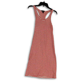 Womens Red White Striped Scoop Neck Sleeveless Pullover Tank Dress Size XXS