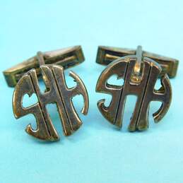 Vintage 1981 Leonore Doskow 925 SHH Monogrammed Cuff Links 10.5g