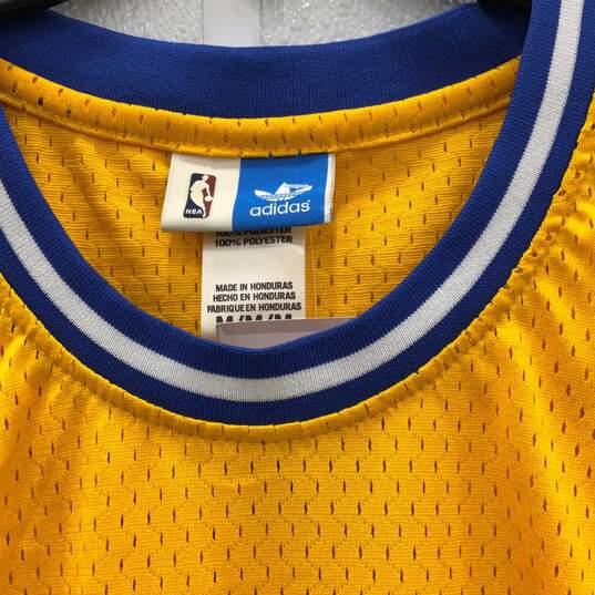 Adidas Mens Yellow Blue Golden State Warriors Chris Mullin #17 NBA Jersey Size M image number 3