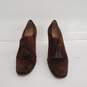Ferragamo Brown Suede Heeled Loafers Size 6B image number 4
