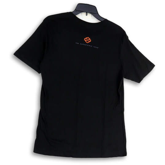 Womens Black Regular Fit Crew Neck Short Sleeve Pullover T-Shirt Size Large image number 2