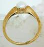 Vintage 10K Yellow Gold Pearl Solitaire Ring 2.6g image number 3