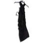 NWT Womens Black Sleeveless V-Neck Ruched Long Bodycon Dress Size 2 image number 1