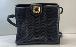 Valentino Orlandi Black Leather Shoulder Bag