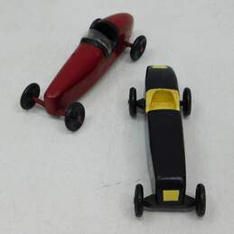 2 Vintage Hand Painted Pinebox Derby Cars