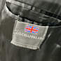 Mens Black Notch Lapel Flap Pocket Long Sleeve Button Front Overcoat Sz L44 image number 4