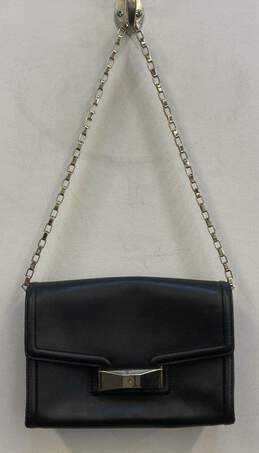 Kate Spades Leather Carroll Park Bow Clasp Shoulder Bag Black