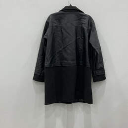 Womens Black Leather Long Sleeve Side Pocket Asymmetric Zip Jacket Size 1 alternative image