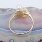 14K Yellow Gold Diamond Accent & Cultured Pearl Ring 2.5g image number 2
