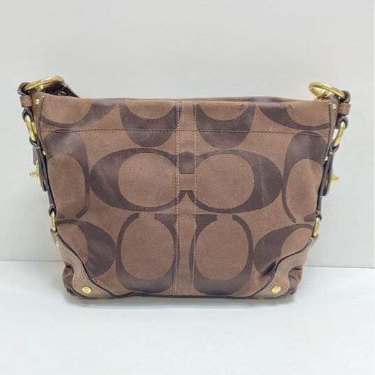 COACH 10519 Brown Signature Shoulder Tote Bag image number 2