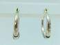 10k White Gold Diamond Accent Oblong Hoop Earrings 1.1g image number 3