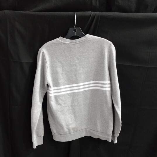 Adidas Gray With White Stripes Sweatshirt Size L image number 2