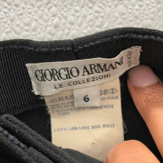 Giorgio Armani Womens Black Pleated Slash Pocket Dress Pants Size 6 W/COA image number 3