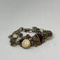 Designer Lucky Brand Gold-Tone Multicolor Crystal Cut Stone Chain Bracelet image number 2