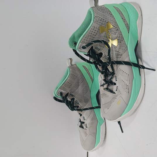 Under Armour Green & Grey Shoes-6Y image number 2