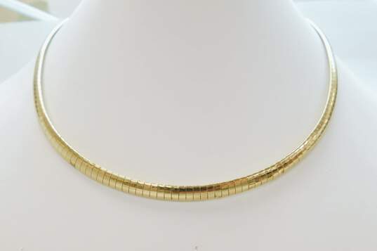 925 Sterling Silver Vermeil Omega Chain Necklace 22.7g image number 1